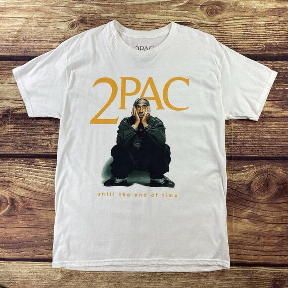 2pac Until The End Of Time T-shirt White Large 90s Hip hop Rap - Picture 1 of 7